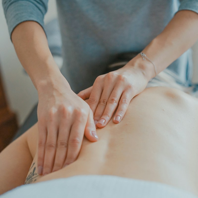 Upper body massage easing tension in the shoulders and upper back